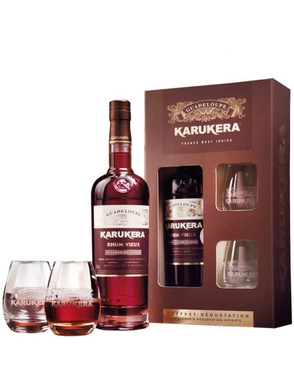 KARUKERA Rhum vieux réserve spéciale 42%, coffret 2 verres