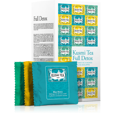 Kusmi Tea Coffret Full Detox, thé vert et maté, 24 sachets