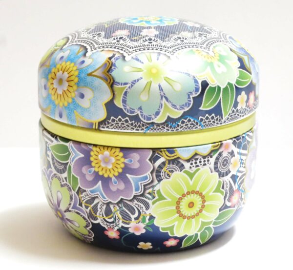 Boîte à thé ronde fleurs 60g