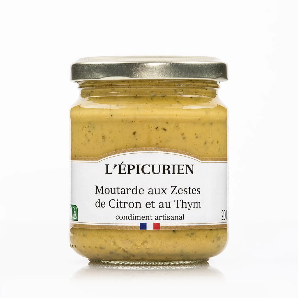 L'ÉPICURIEN, Moutarde aux zestes de citron et au thym