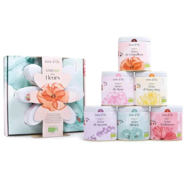Coffret de 6 thés Bio aux fleurs
