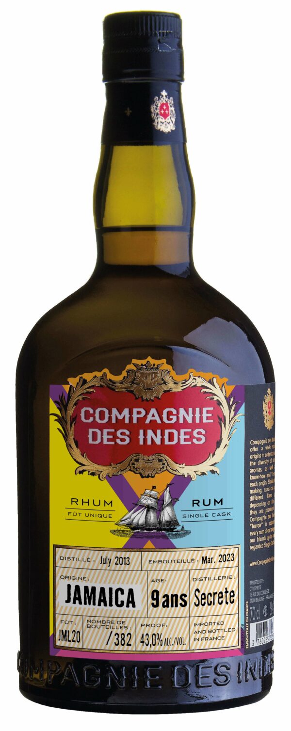 COMPAGNIE DES INDES Rhum Jamaica single cask 9 ans, 43%
