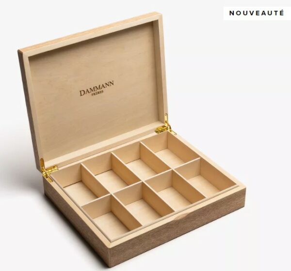 DAMMANN, Coffret vide en bois clair pour 48 sachets de thé