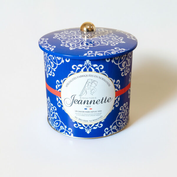 JEANNETTE, Madeleines assortiment boîte métal bleue ou rouge 300g