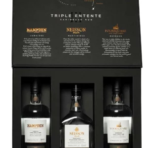Coffret TRIPLE ENTENTE, rhums blancscoffret ouvert triple entente rhums blancs